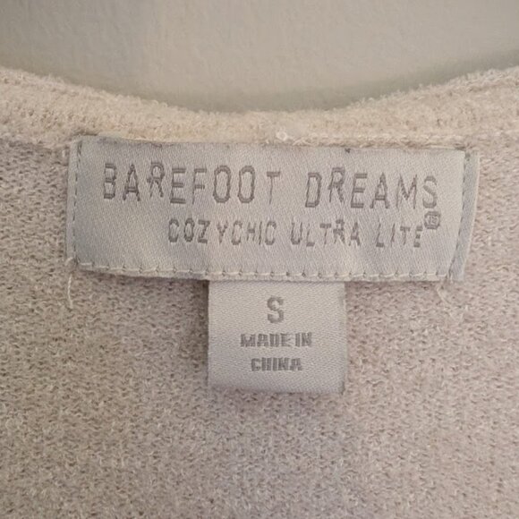 Barefoot Dreams Cozy Chic Ultra Lite Seashore Cardigan with Hood Sz Small NWOT - Picture 7 of 10